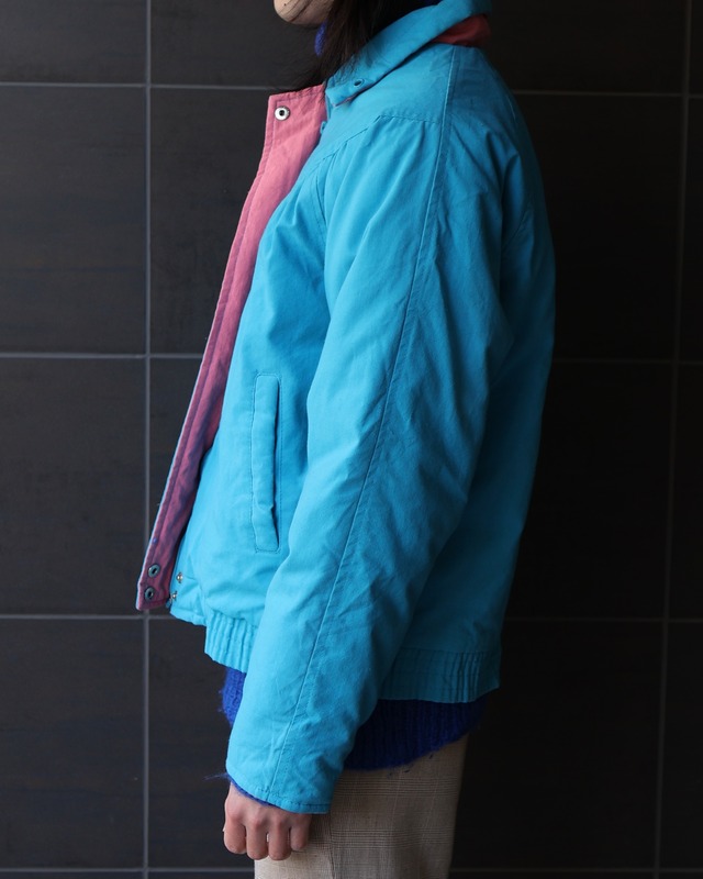 Fly front bicolor down jacket