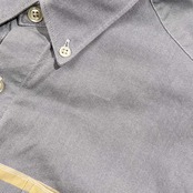 LACOSTE LIVE ラコステ ライブ ボーダー BD ボタンダウン オックスフォード 長袖シャツ 38/ライトグレー系 メンズ