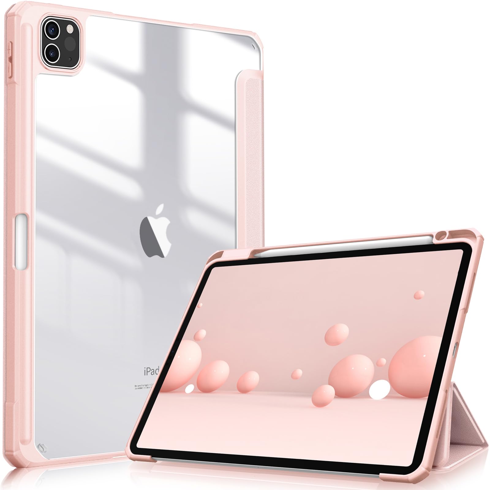Fintie iPad Pro 11用ケース 2022/2021/2020/2018 11インチ 透明バックカバー 軽量(ローズゴールド)