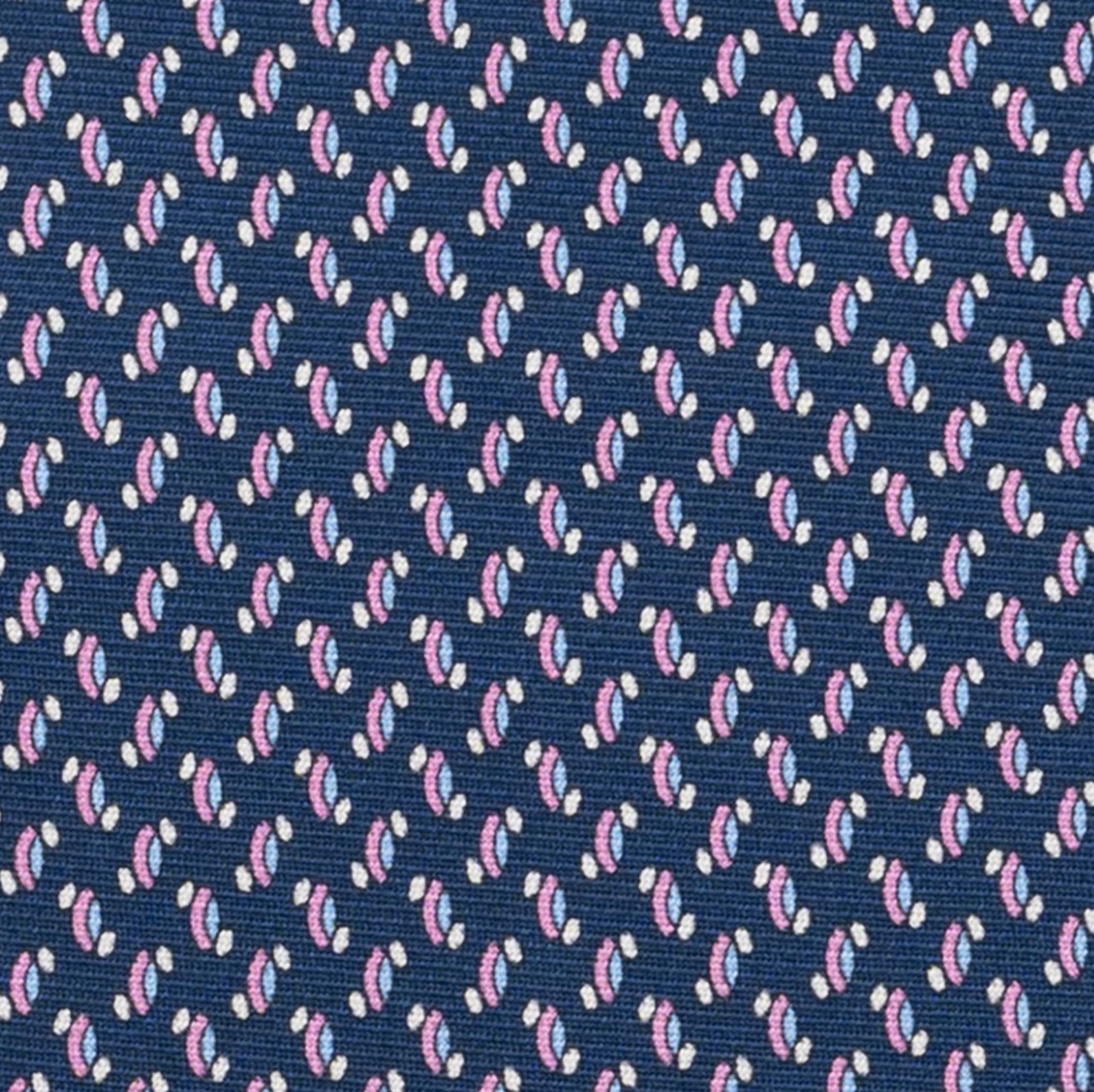 Cravatta 3 pieghe in Seta, Micro Fantasia, Blu Rosa - JC056668-2