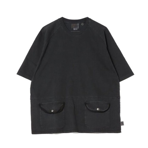 gym master ジムマスター G333784 天竺xヘリンボーンピグメント Tee 半袖Tシャツ ブラック(05)