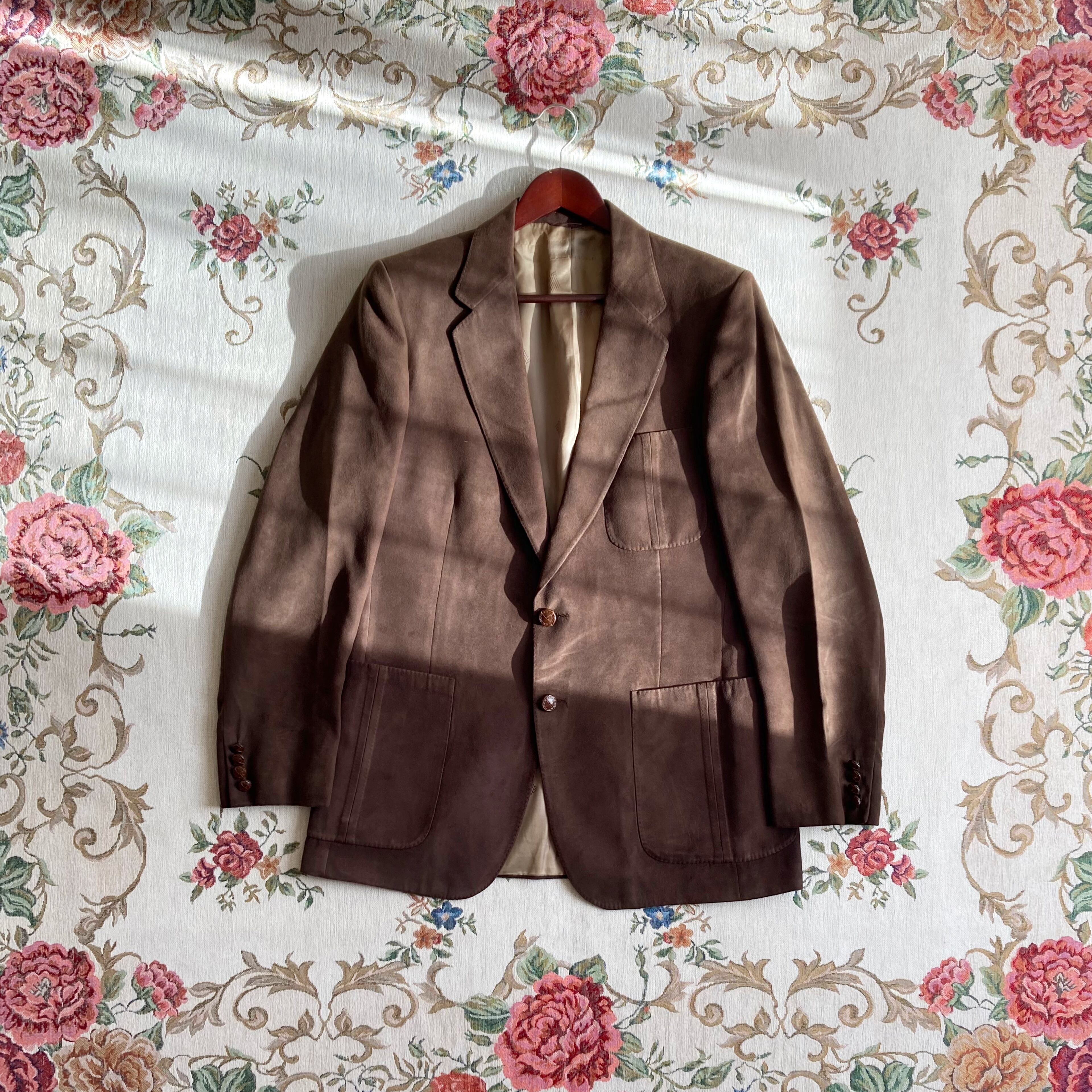 vintage faux suede brown jacket