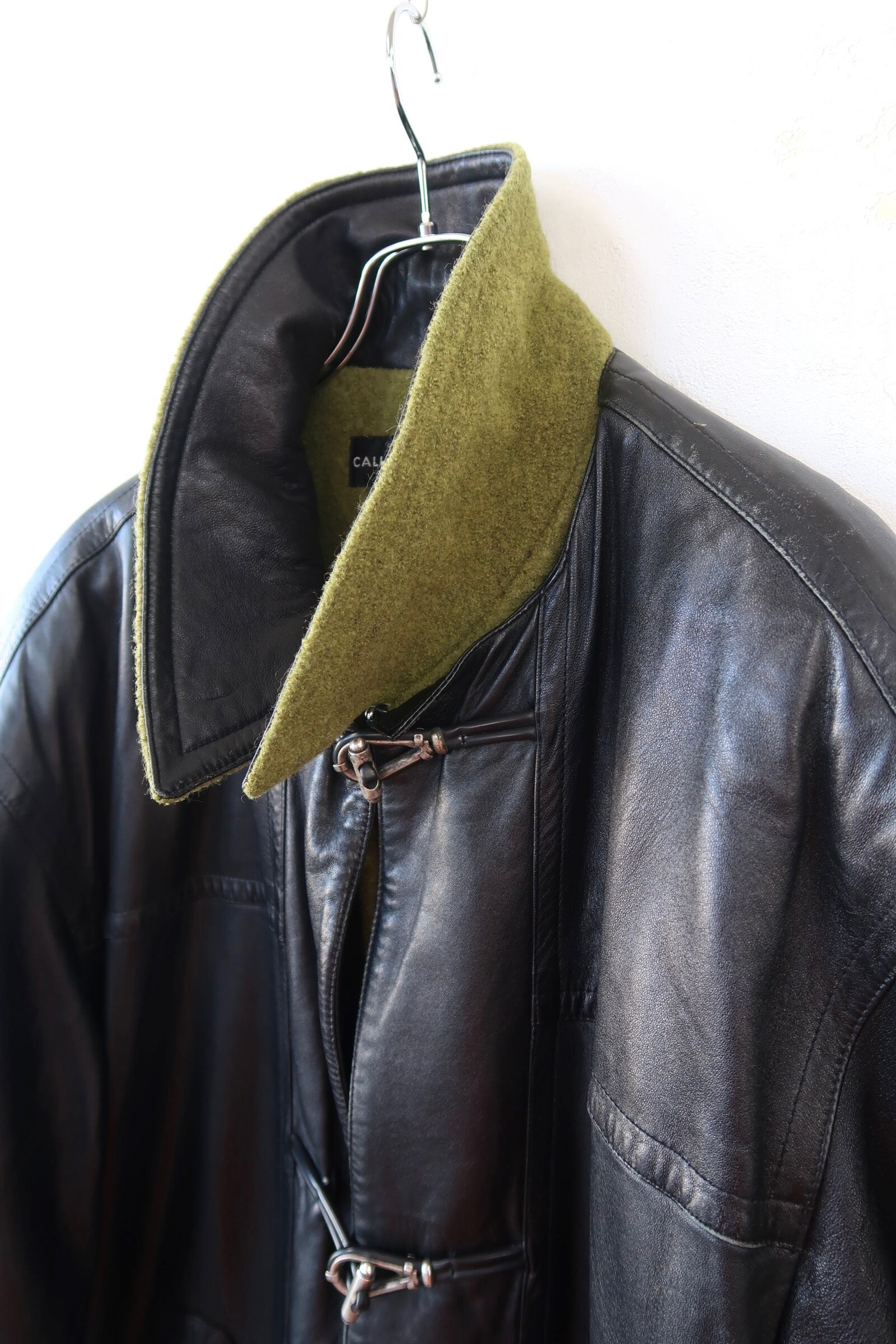 1980s- CALUGI E GIANNELLI layered design leather coat | Pay ID