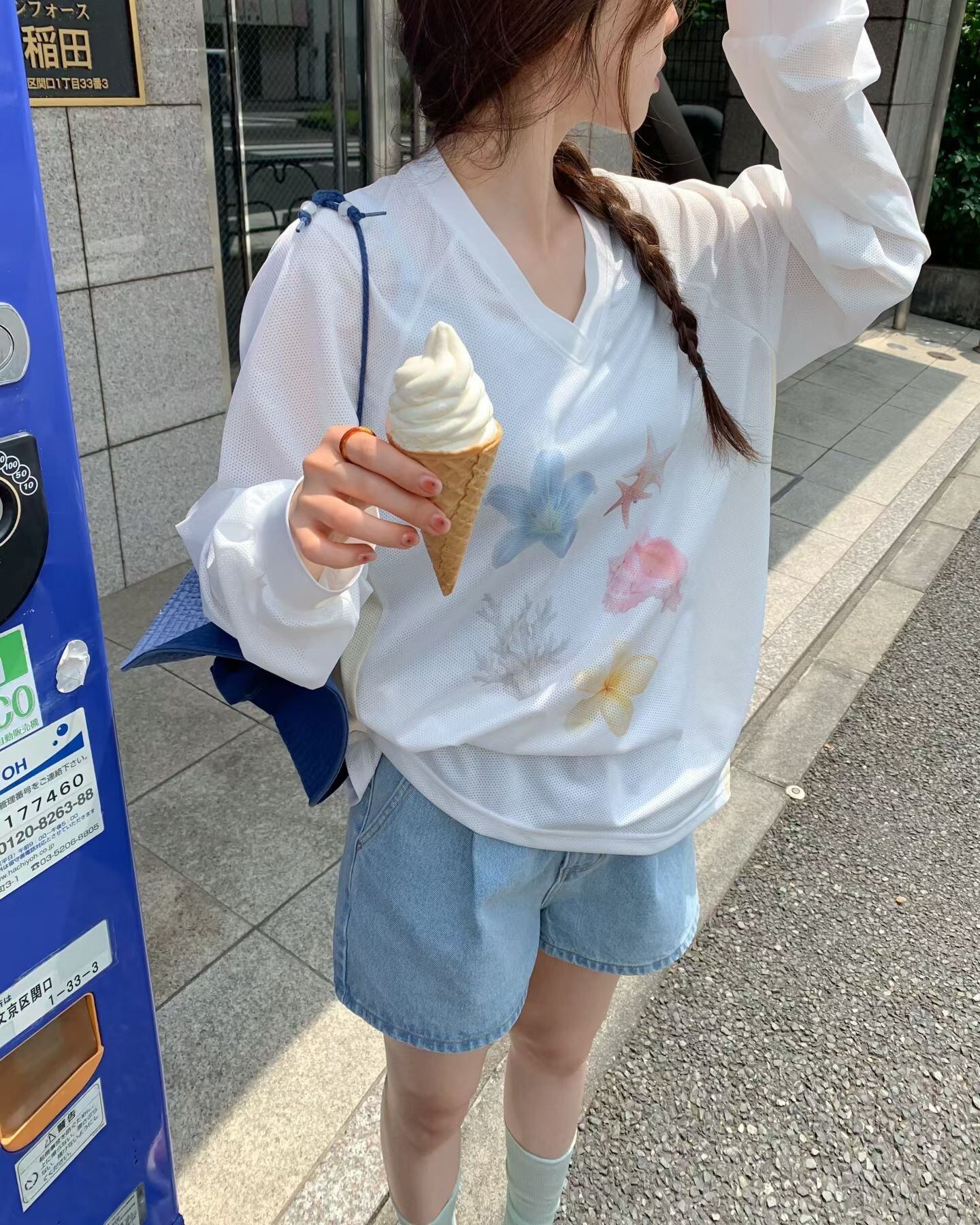 (予約)ezediary / Hawaii Mesh Tee / 2color