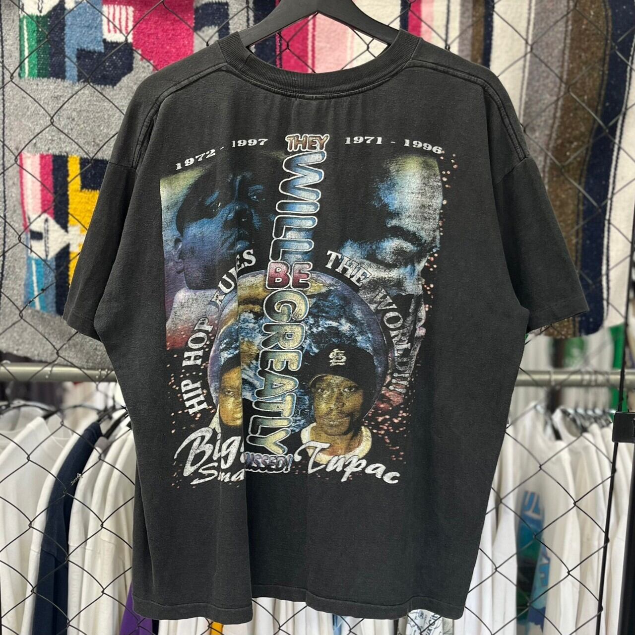 90年代 THE NOTORIUS B.I.G. ノートリアスビッグ 2PAC トゥーパック 追悼 両面プリント ラップTシャツ ラップT メンズXL ヴィンテージ /eva001330