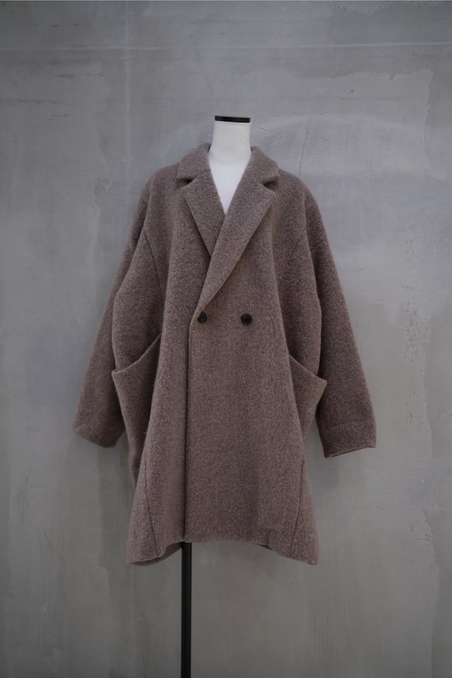 【下北沢リニューアルSALE】 BASISBROEK  wool coat BLACK MH RIEL/ ベージュ