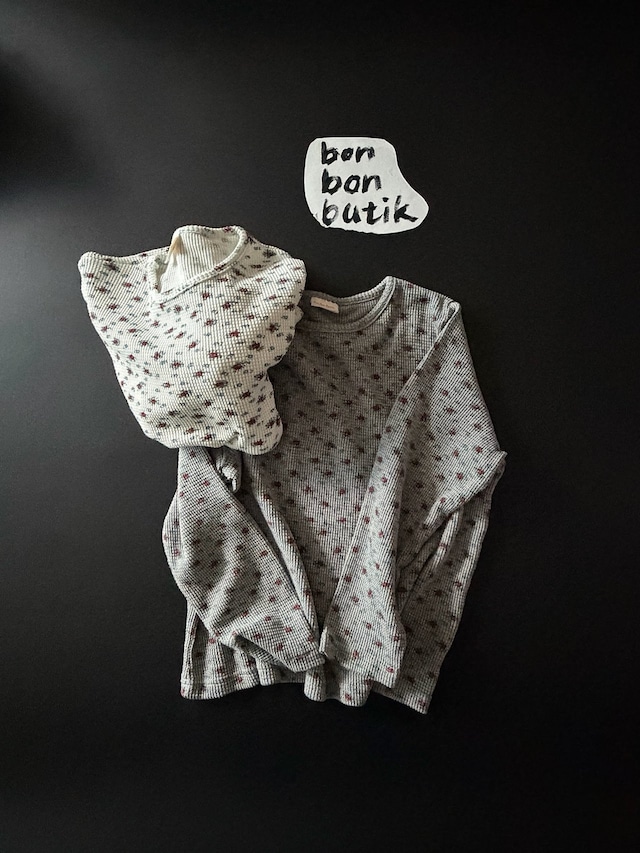 【取寄】bonbon butik|waffle flower tee|ワッフルフラワーTシャツ|XS-JM|kids&jr|26 autumn