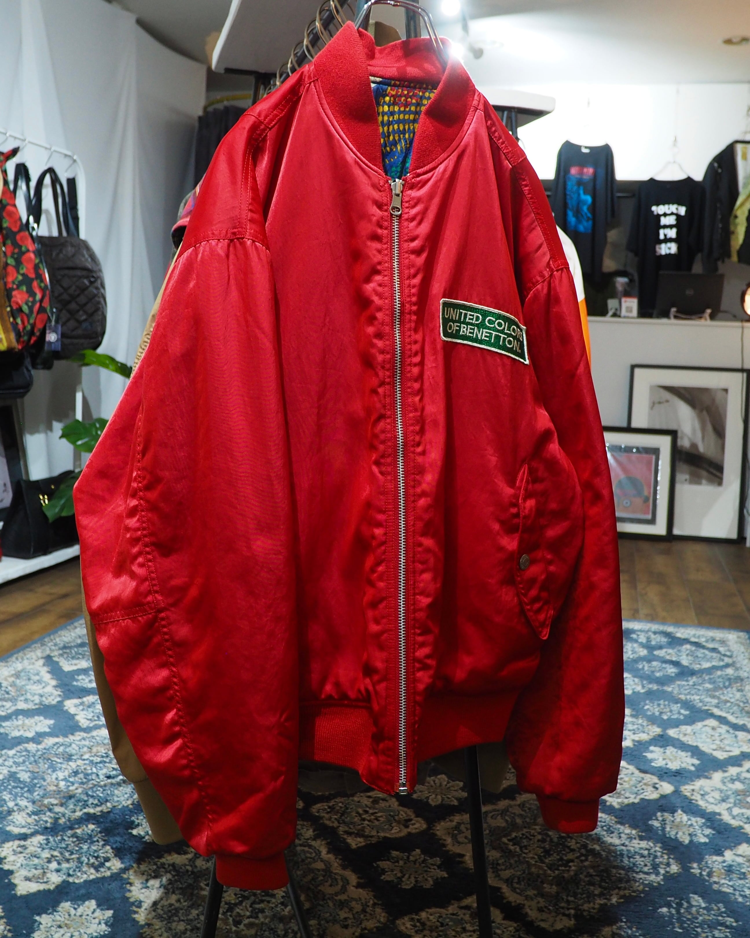 1990s ” UNITED COLORS OF BENETTON ” 2way Reversible Vintage Loose MA_1 Flight Jacket