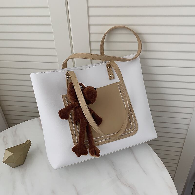 シンプルで大容量のバッグ、女性用バッグ、2020年の新しい流行のファッションヒットカラーショルダーバッグ、カジュアルなオールマッチポータブルトートバッグ Tiancai_Wing_Bag4514873