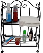 収納ラック ２段収納ラック ヴィンテージラック 黒 キッチン 調味料収納 バスグッズ収納 カウンター