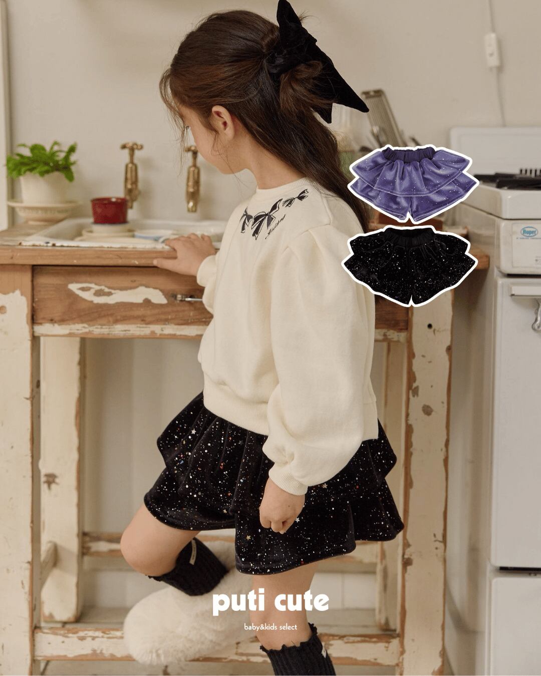 80-140 ꒰ 予約 ꒱ Shining tiered shorts / MELIKEY ⸝⋆