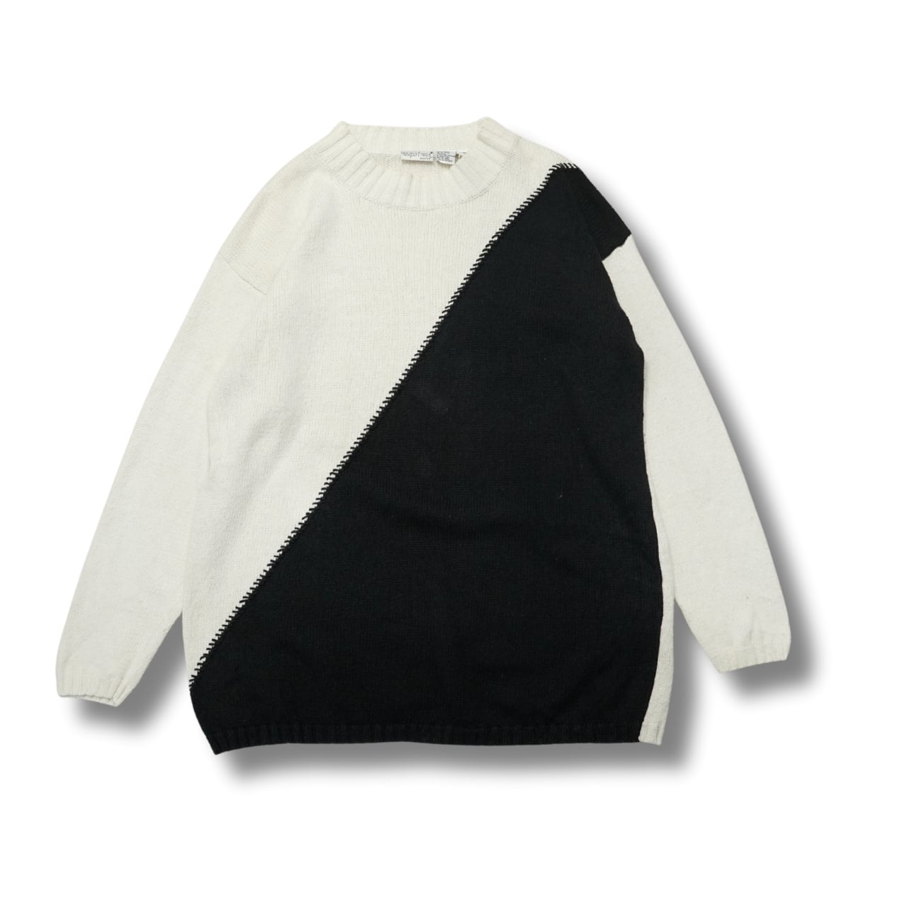 newport news ニューポートニュース 切替デザイン クルーネックニット(表記1X・実寸1X相当)|NA522