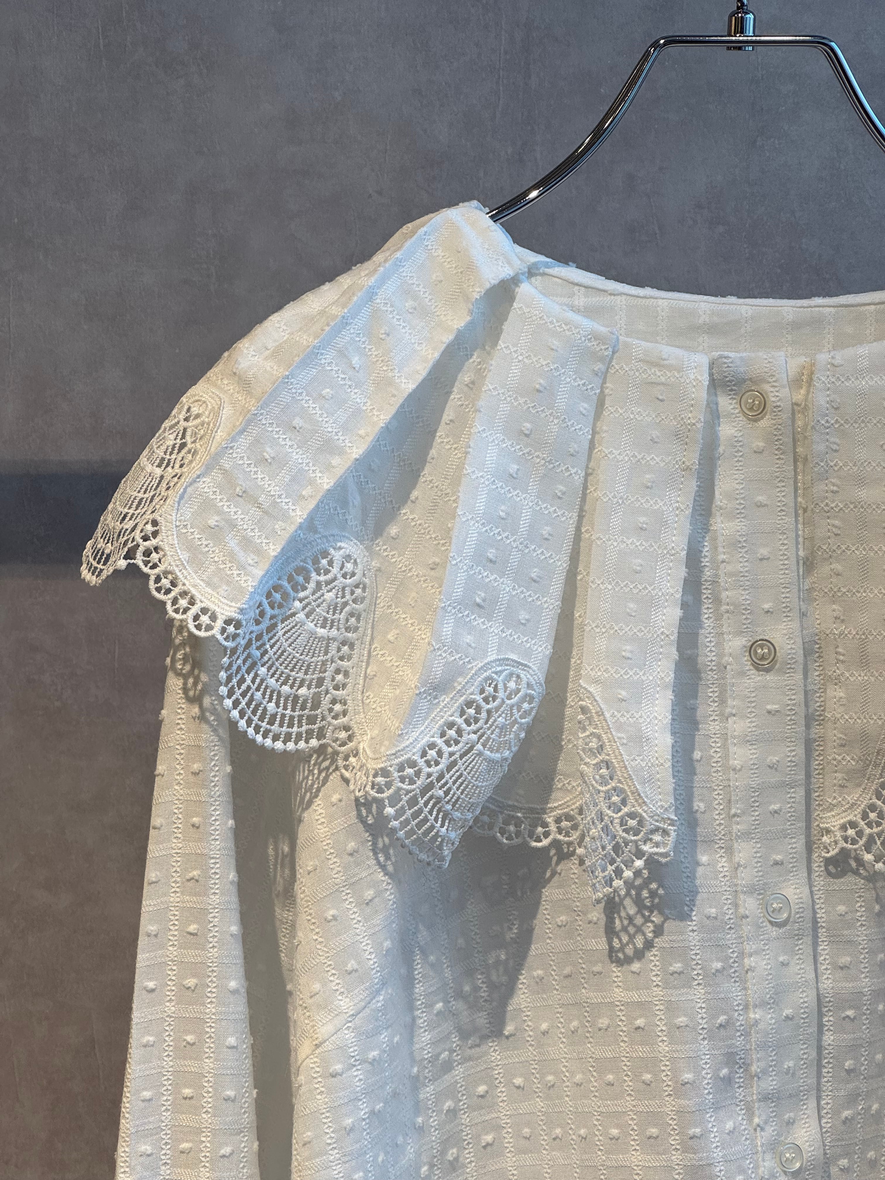 frill big collar lace bell sleeve blouse