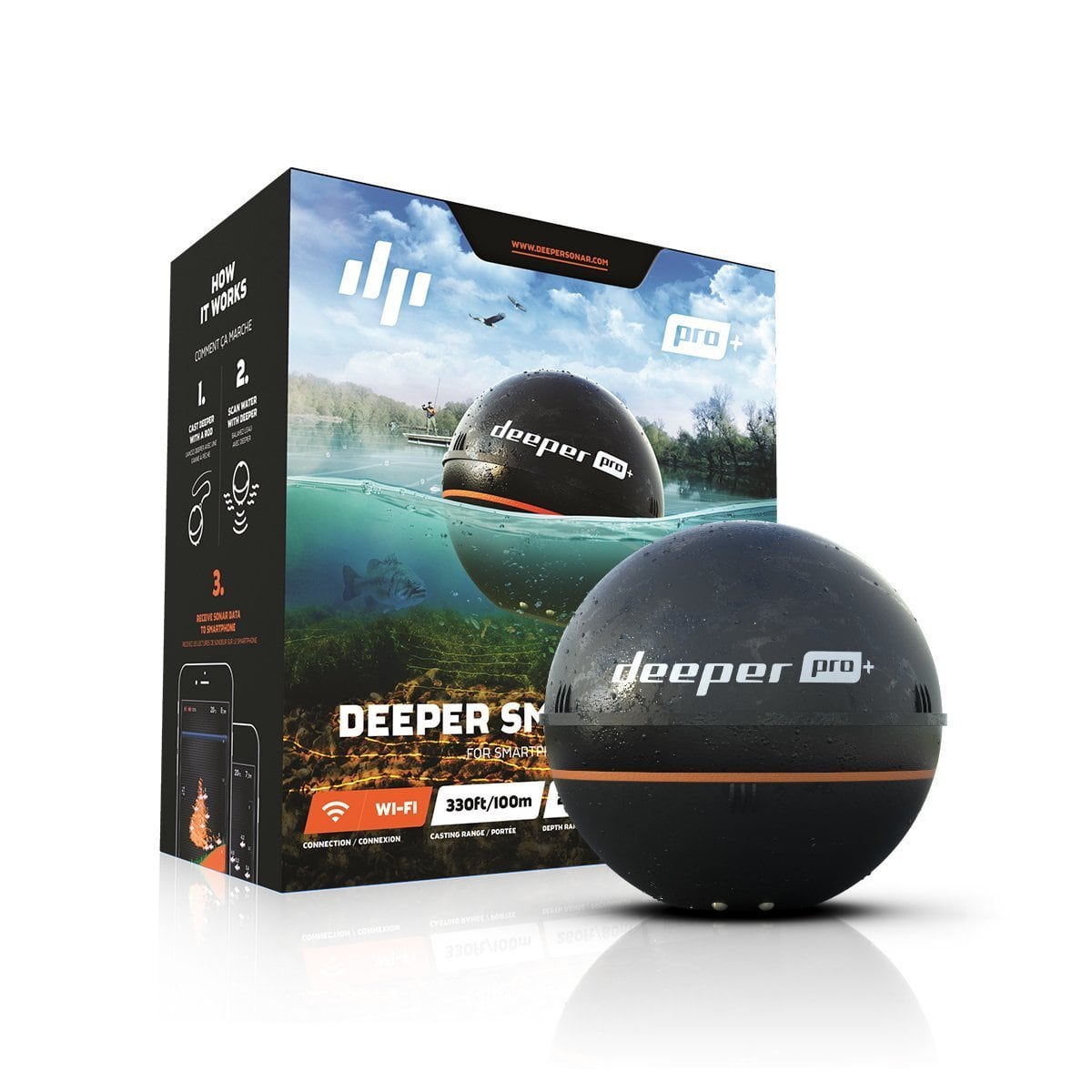 Deeper Pro+ ワイヤレススマートGPS魚群探知機(Wi-Fi + GPS) Wireless Fishfinder  FRI-BT-000004 | 魚群探知機deeper専門店 powered by BASE