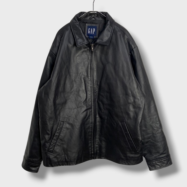 90s GAP オールドギャップ レザージャケット スポーツジャケット 黒 XL