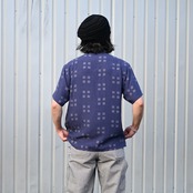 OLD JOE / ORIGINAL PRINTED OPEN COLLAR SHIRTS (Square Dot) Short-sleeve