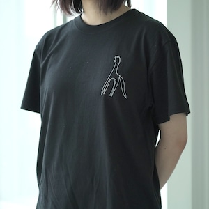 Tシャツ［にちげつ］もやし恐竜　ブラック色　Ｍサイズ