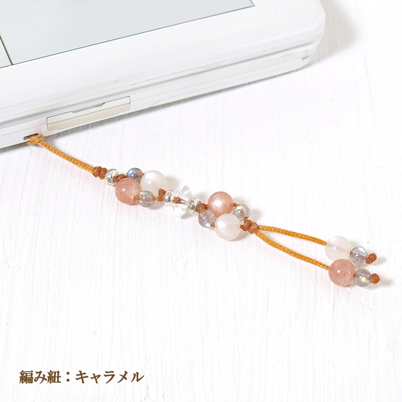 オレンジムーンストーン＋ムーンストーン＋ラブラドライト花＊花