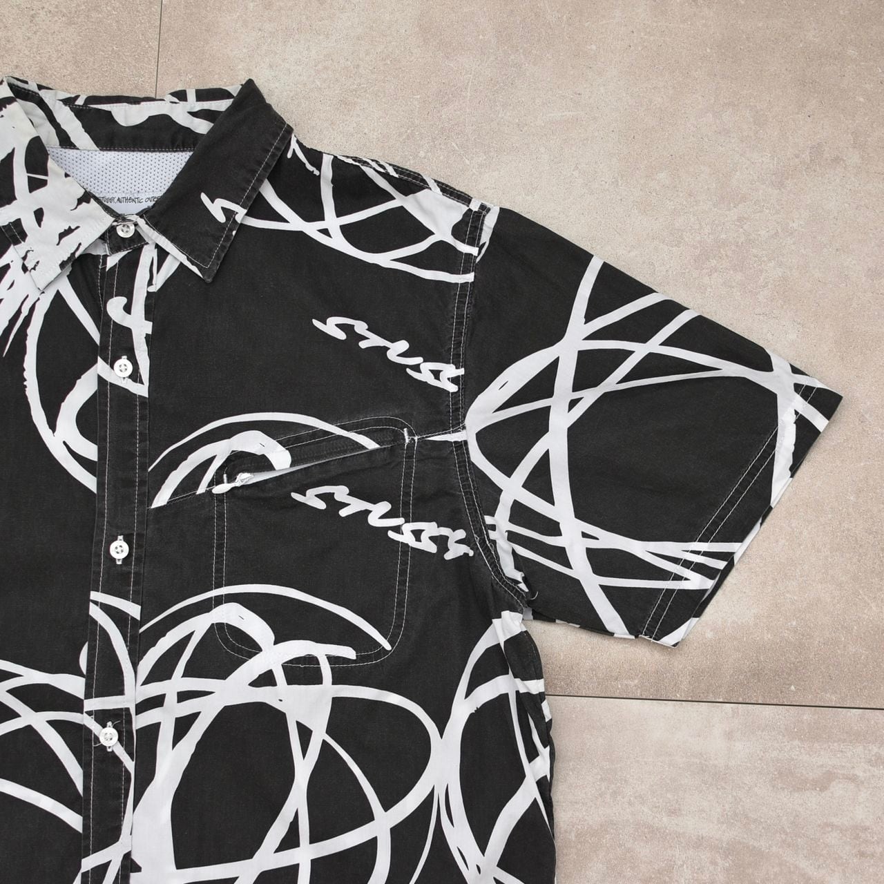 STUSSY AUTHENTIC GEAR full pattern shirt | 古着屋 grin days memory