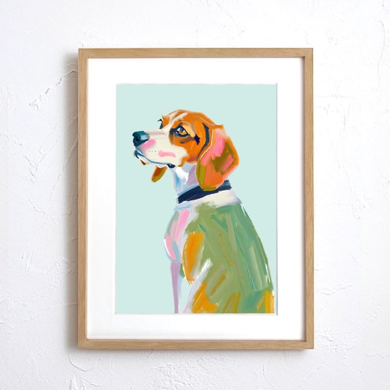 Gentle Beagle｜優しい色彩で描くビーグル犬アートポスター｜癒しと温もりを届ける北欧風ペットアート｜｜A2ポスター