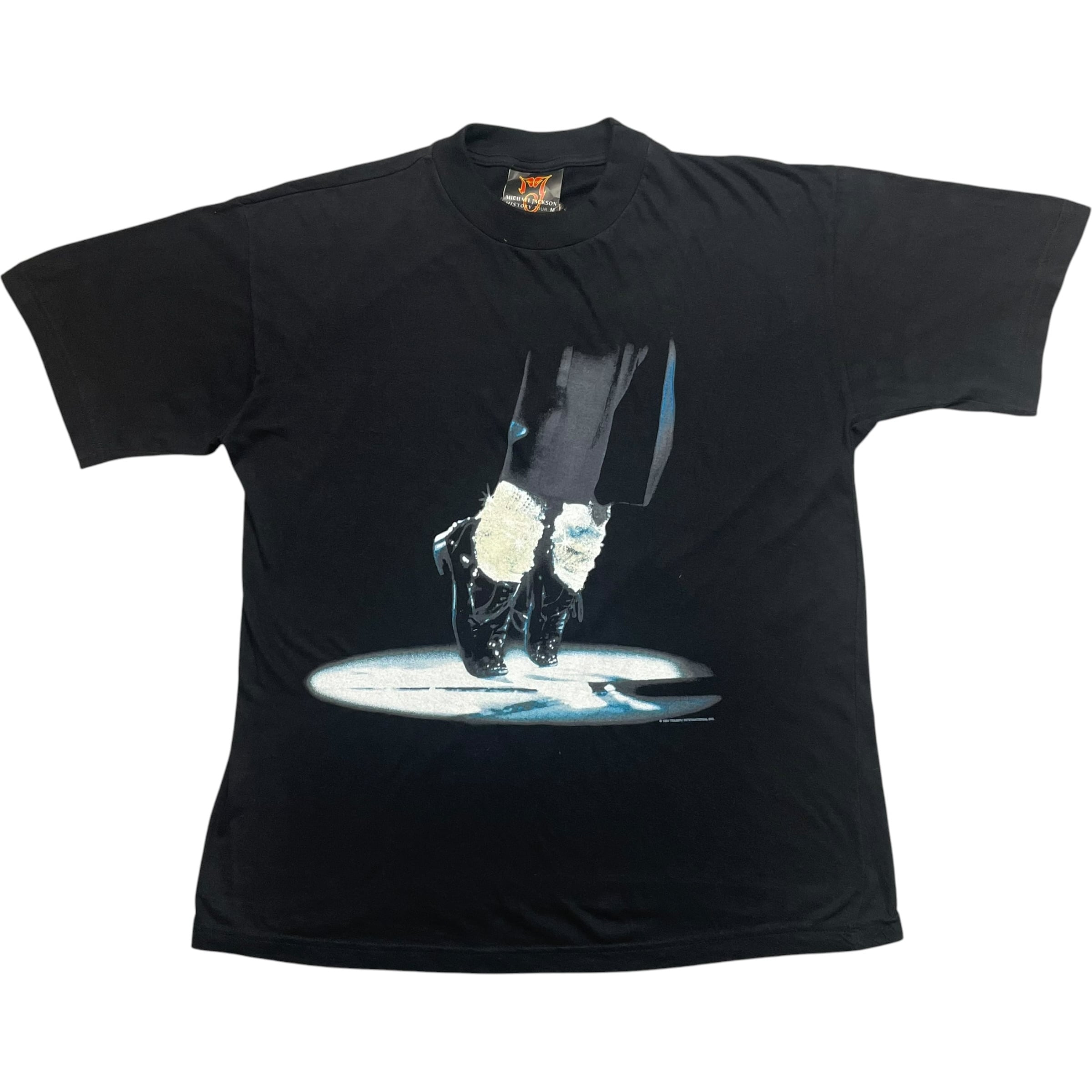 《M》MICHAEL JACKSON マイケルジャクソン Tシャツ 両面プリント ヒストリーツアー ユーロボディ ブラック 90年代 vintage no.10500