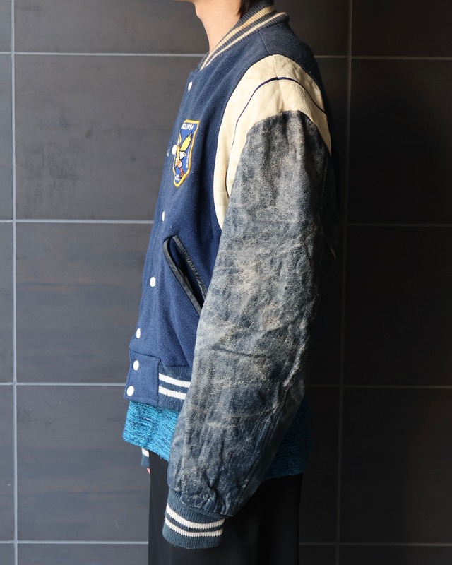 faded varsity jacket