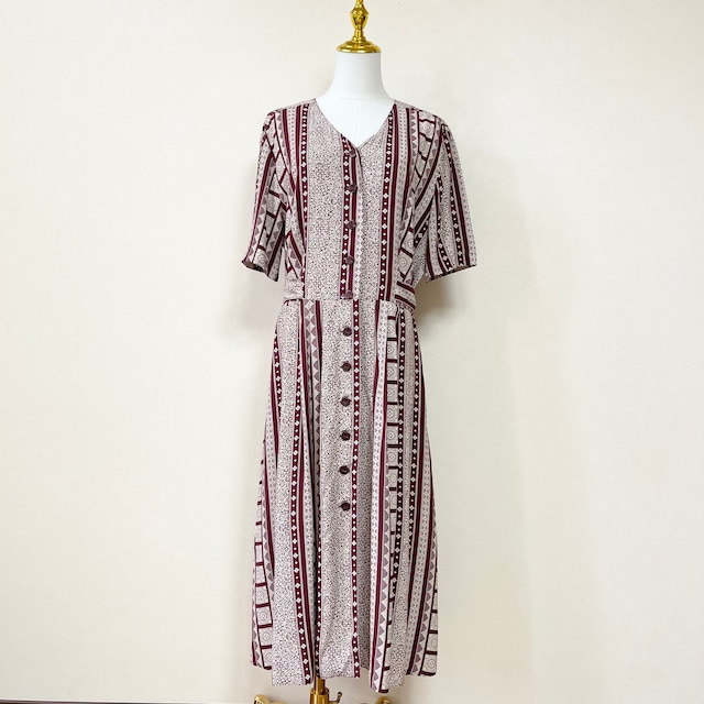 Europe Ethnic pattern Ribon Dress K44