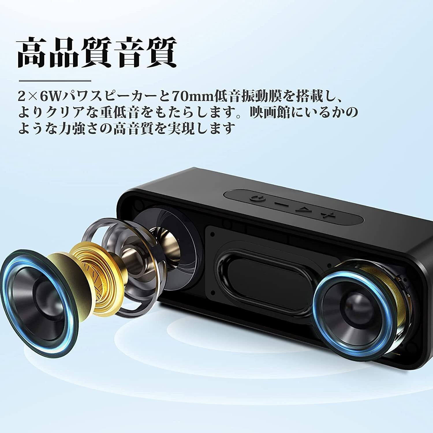 Bluetooth スピーカー ワイヤレススピーカー IPX7防水 ブルートゥース