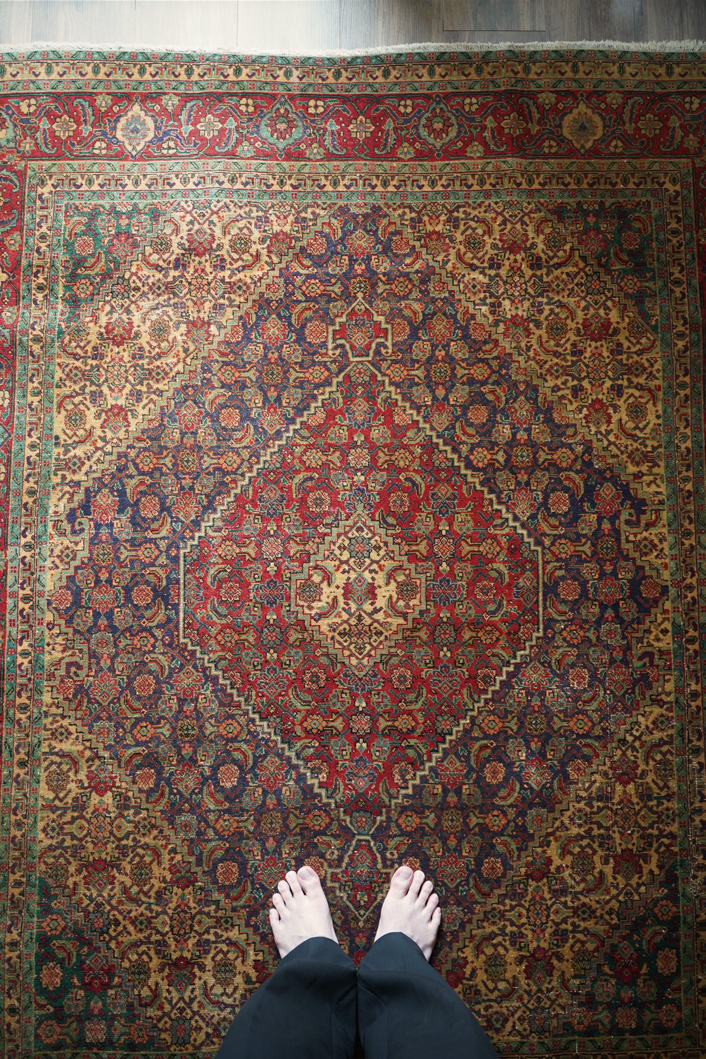 614】Vintage Persian Sene rug 1960's | ヴィンテージラグ専門店 TIME