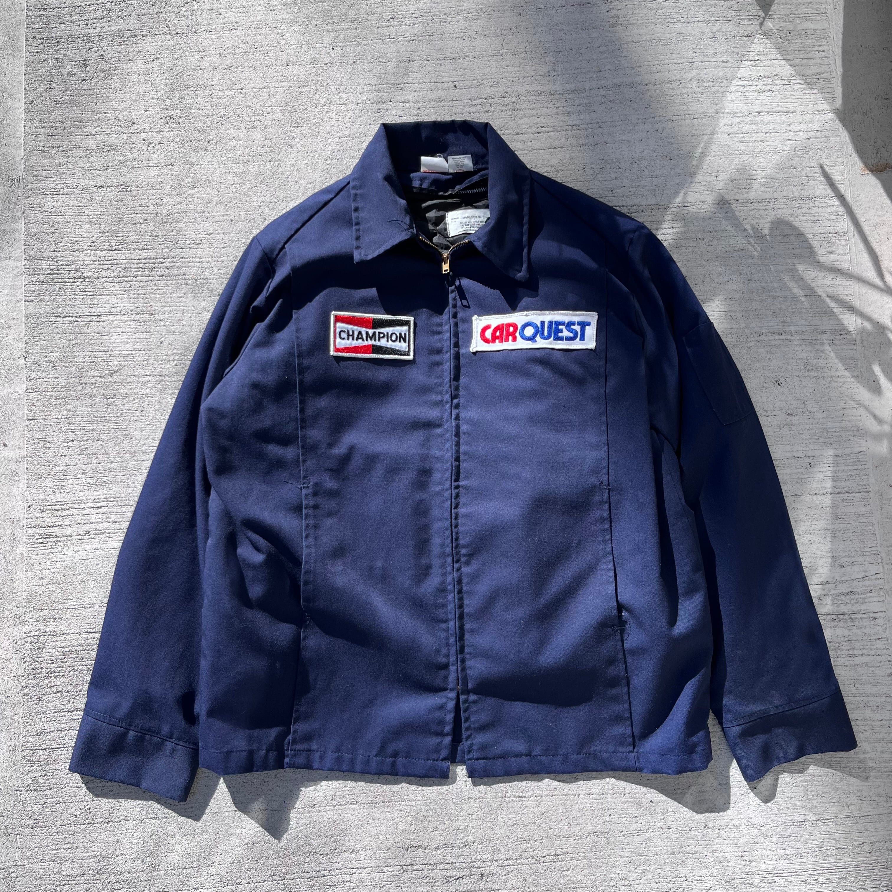 Vintage "Unitog" Uniform Shop Mechanic Winter Jacket/44L/Navy/Champion x CARQUEST