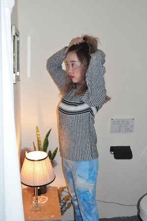 DoReMi Unique Series –  navy line knit