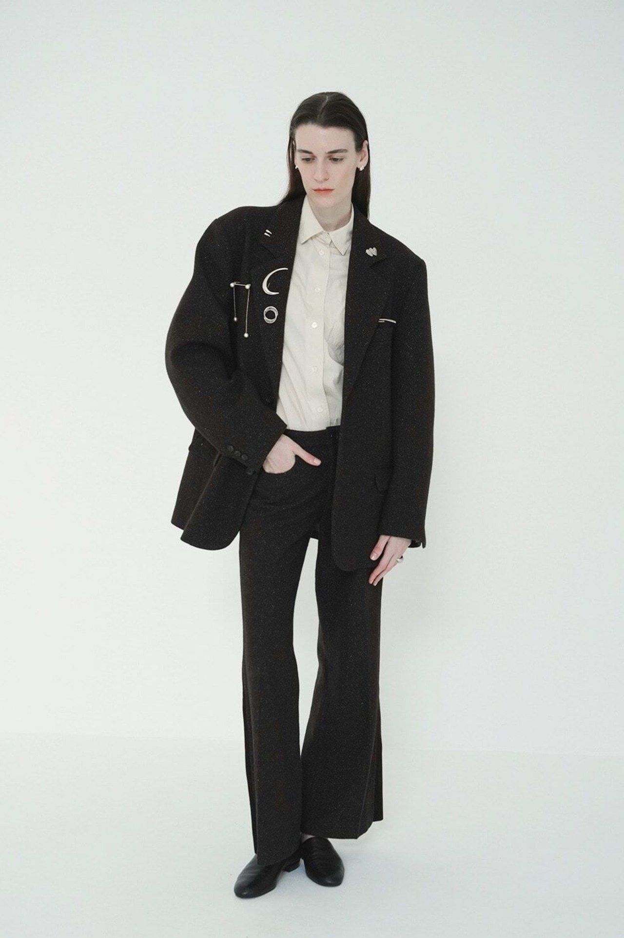CLANE CORDUROY PANEL MELANGE PANTS
