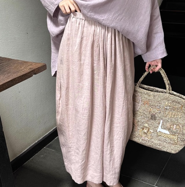 ふんわりリネン混 バルーンワイドパンツ