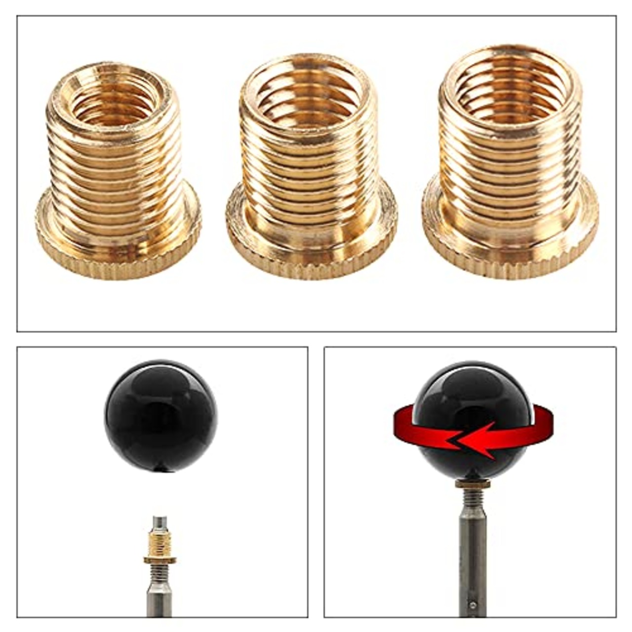 6個入 シフトノブ アダプター 汎用 自動車シフト 交換用ネジ シフトレバー ネジ ルミニウム合金材質 ギアスティックノブ スレッド スクリュー アダプター リテーナー ほとんどの車のシフトノブに適していますM10x1.25 M10x1.5 M8x1.25