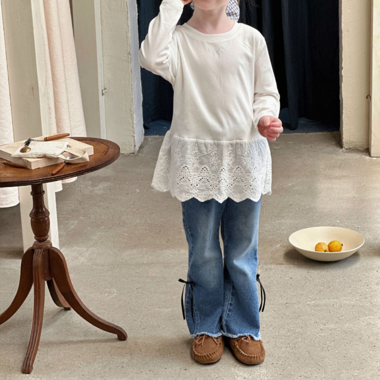 秋サイドリボンつきジンズ