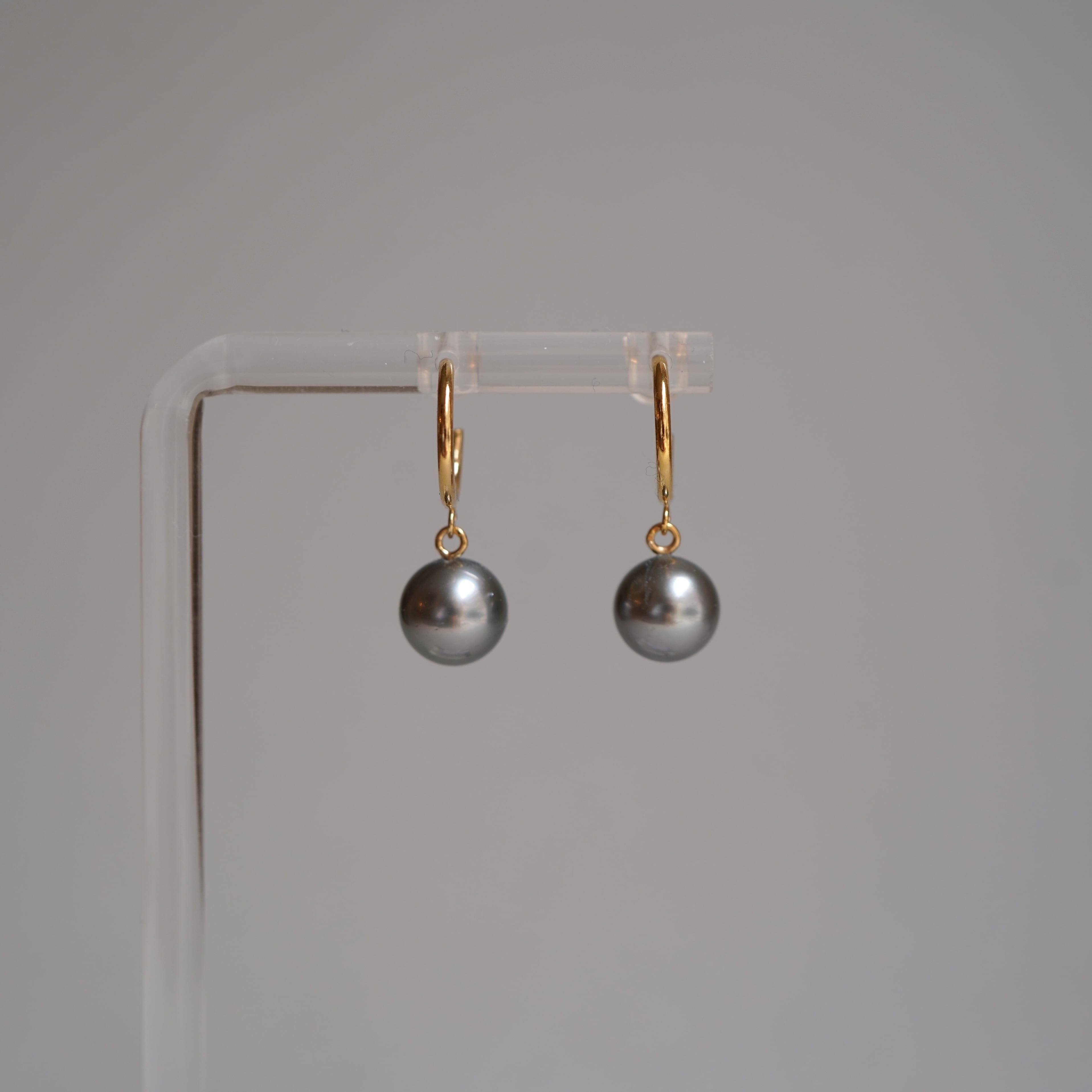 1点もの 14kgf 南洋真珠フープピアス GY