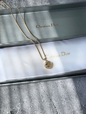 Christian Dior クリスチャン ディオール ネックレス ゴールド CDロゴ ラインストーン vintage ヴィンテージ オールド g44fxv