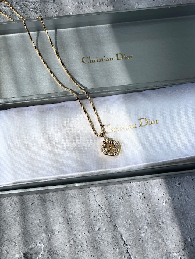Christian Dior クリスチャン ディオール ネックレス ゴールド CDロゴ ラインストーン vintage ヴィンテージ オールド g44fxv
