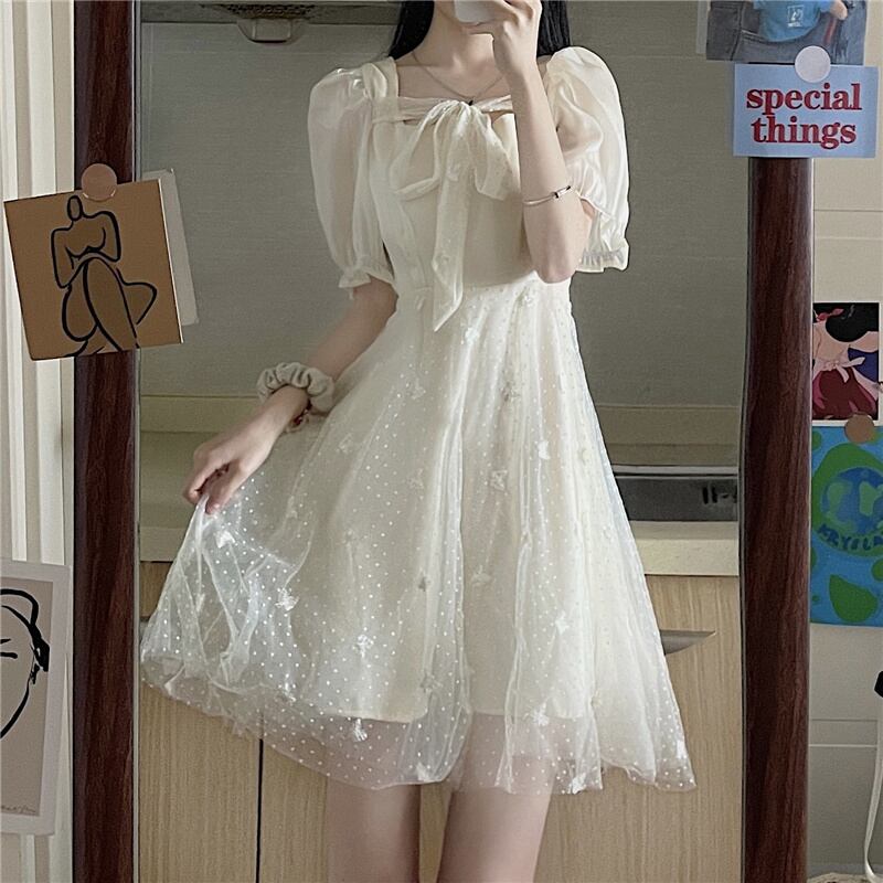 スカート サマーメッシュドレス 薄手シフォンAライン 夏物 萌量不足62958022503