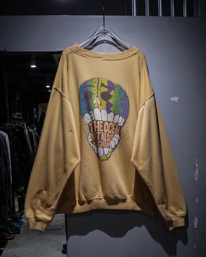 【add (C) vintage】“Ocean Pacific”Artistic Skull Print Design Loose Sweatshirt