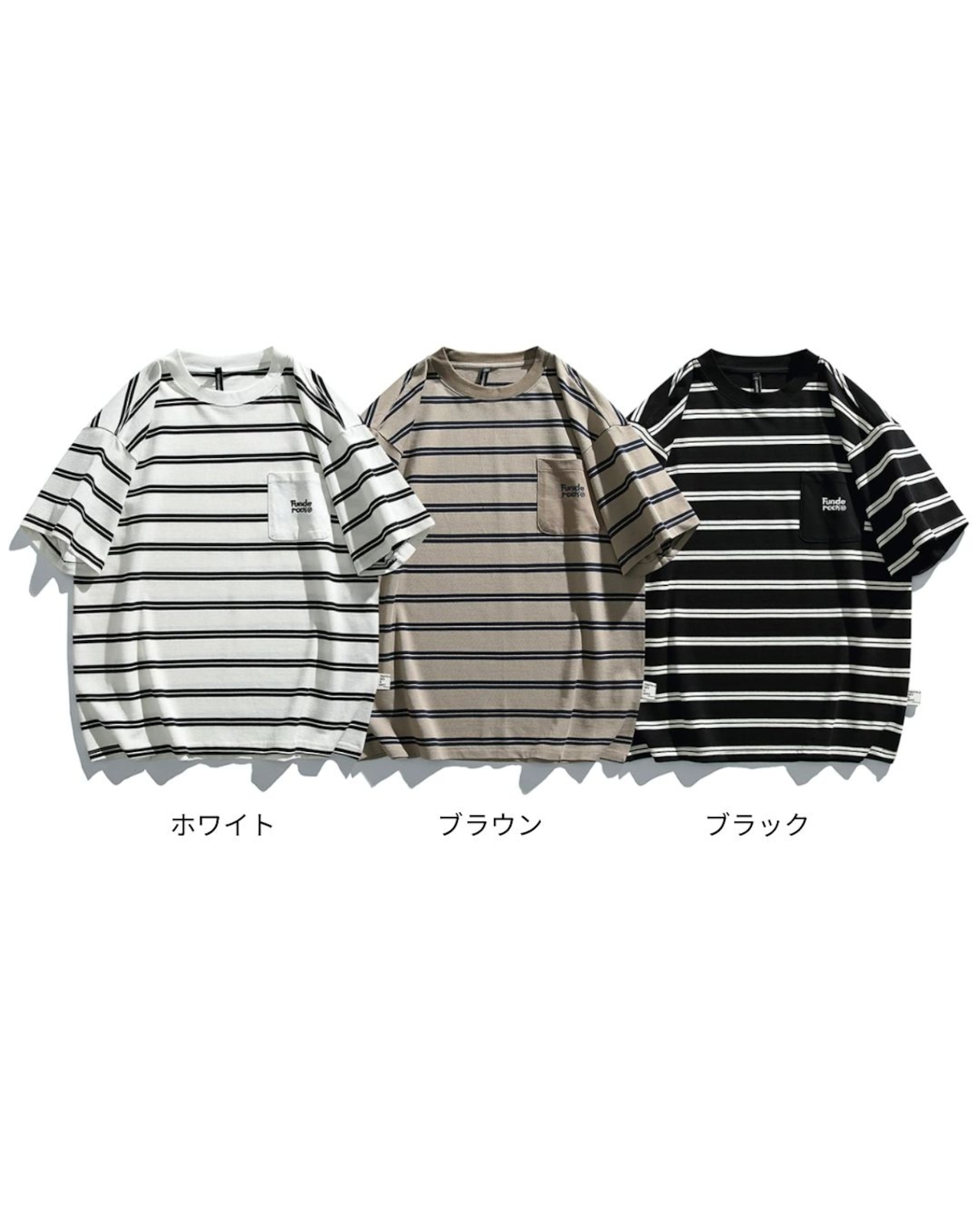 パッチポケットボーダー半袖Tシャツ S0504