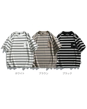 パッチポケットボーダー半袖Tシャツ S0504