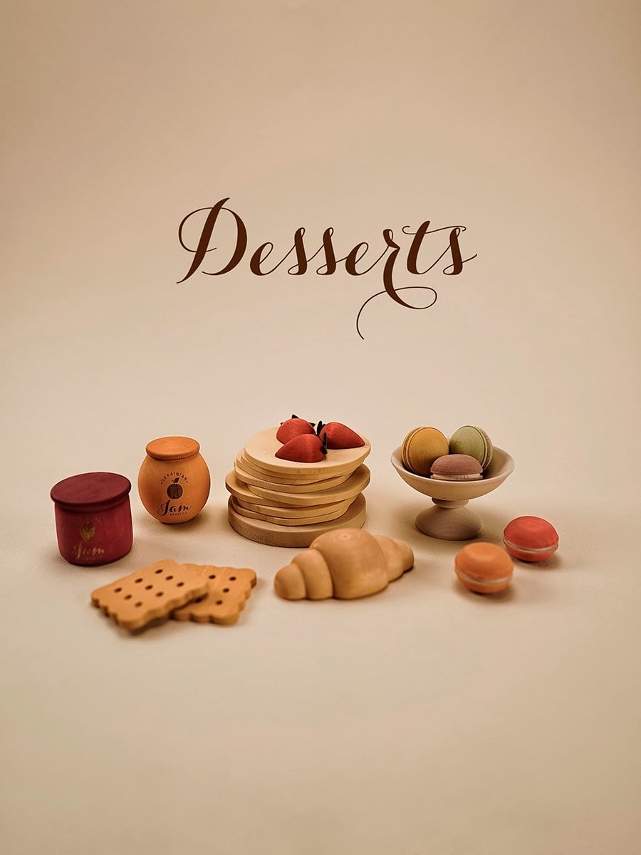 Wooden Play Food Set / Desserts SABO CONCEPT ウクライナブランド