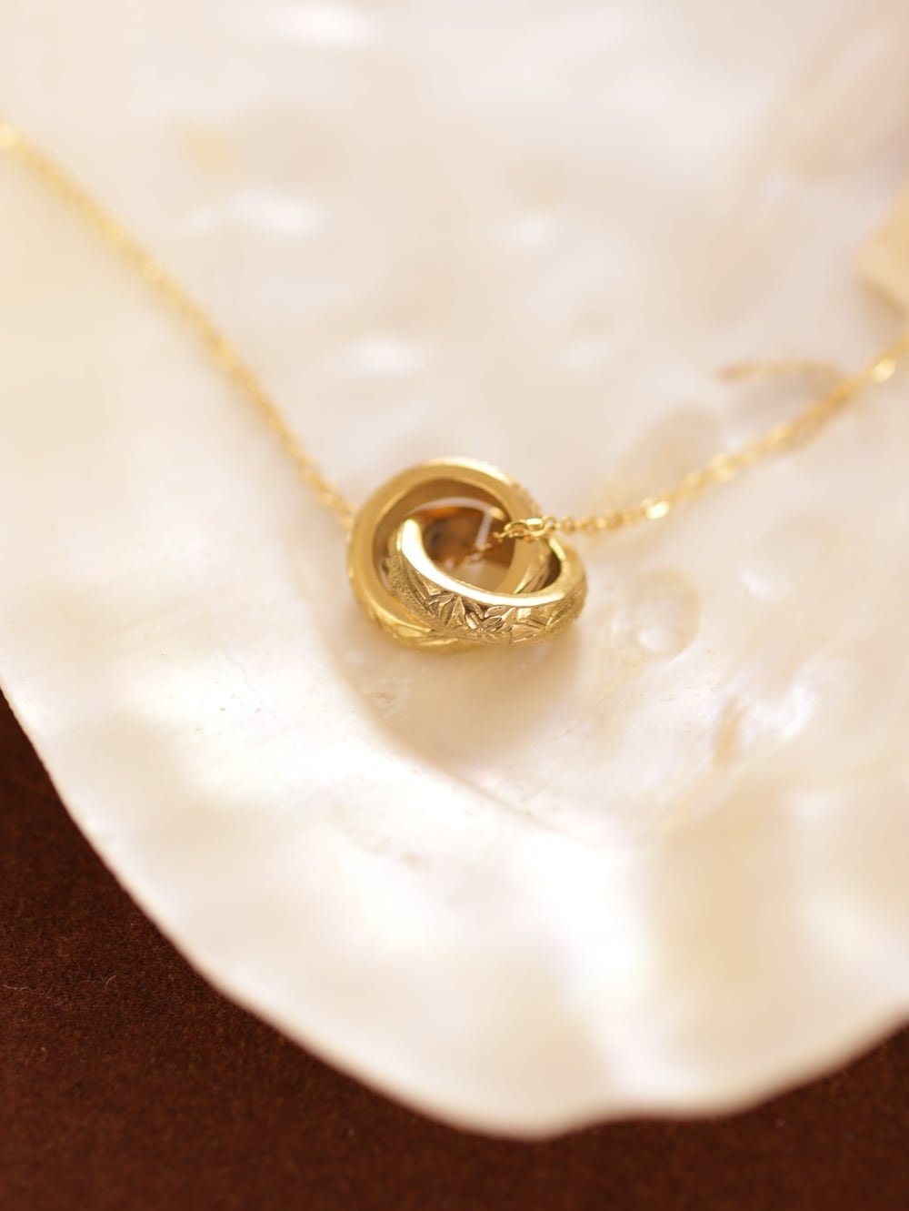 316L hawaiian double rings necklace #n54 | rani