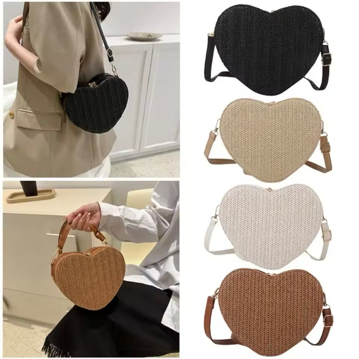 ハートのころころかごバッグ