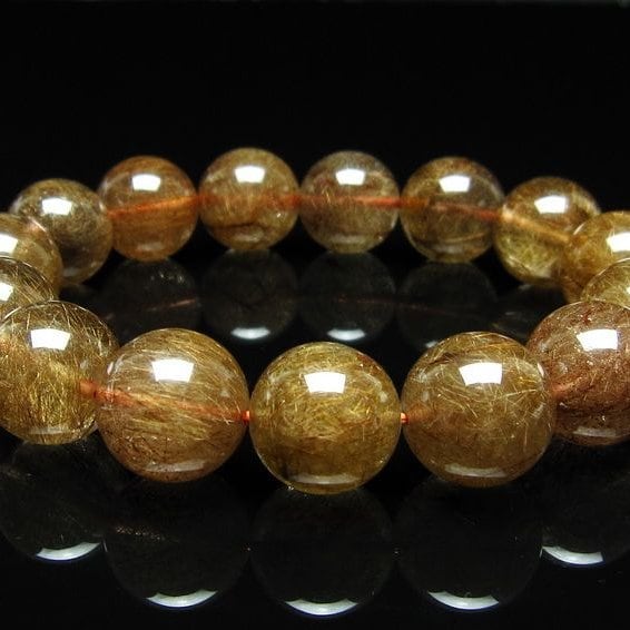 ルチルクォーツ ブレスレット 15mm ブロンズルチル ブレス一点物 111-50766