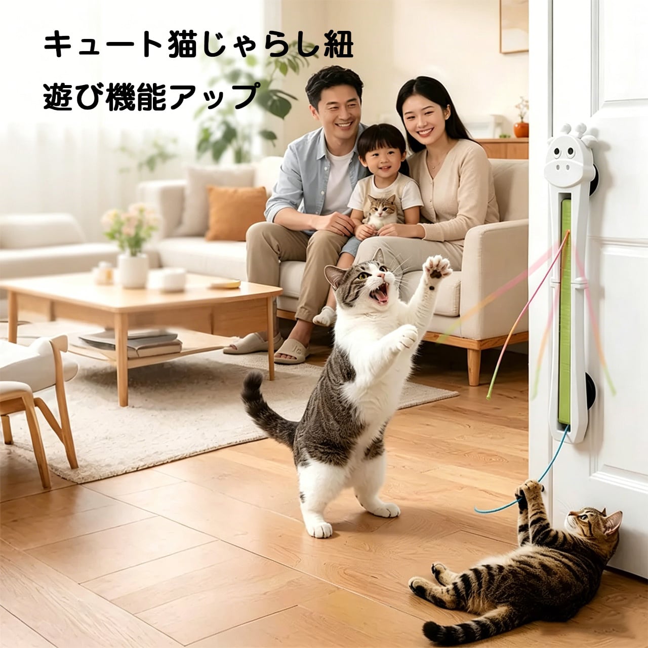 JL76 .【梅雨シーズン・猫の運動不足対策】自動猫じゃらし 吊り下げ式