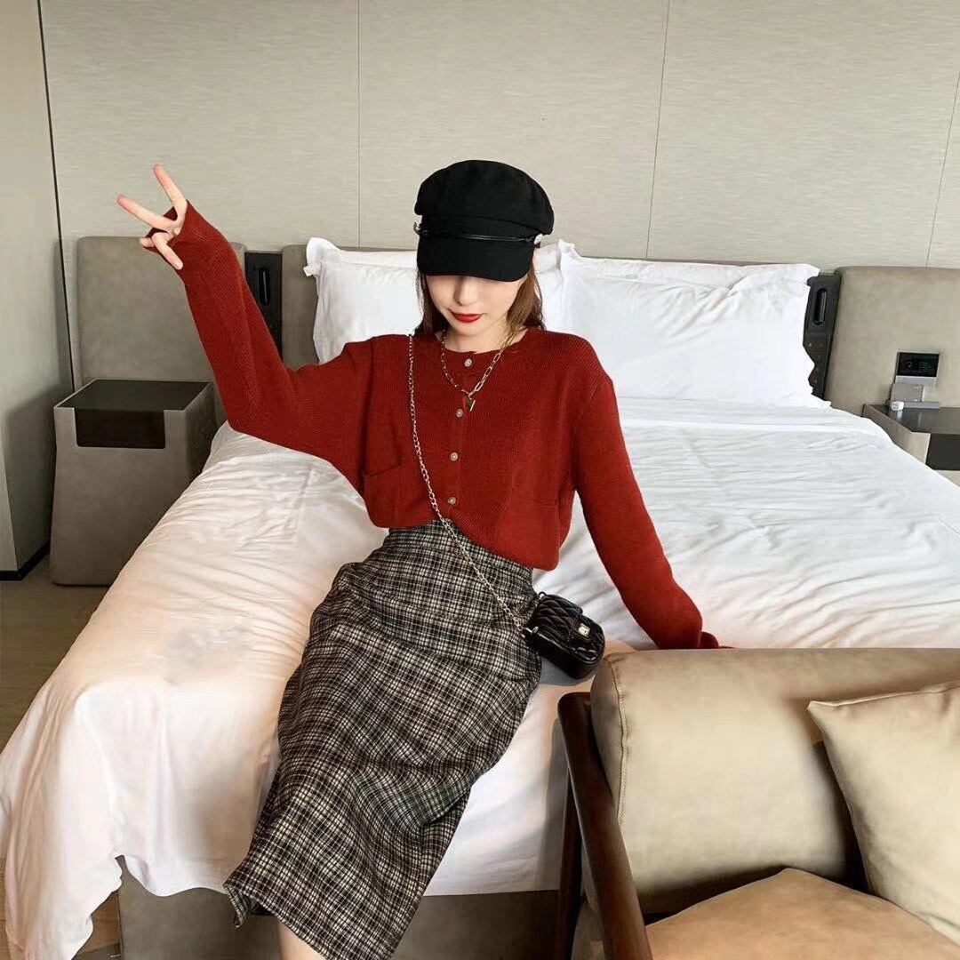 チェックタイトスカートAJ11352−1911