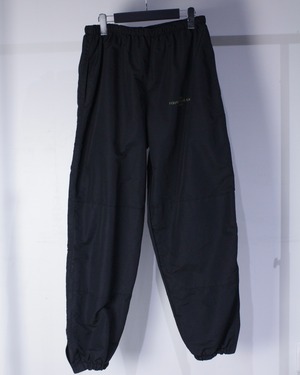 【Caka BLACK】Solid Black Color Loose Nylon Pants