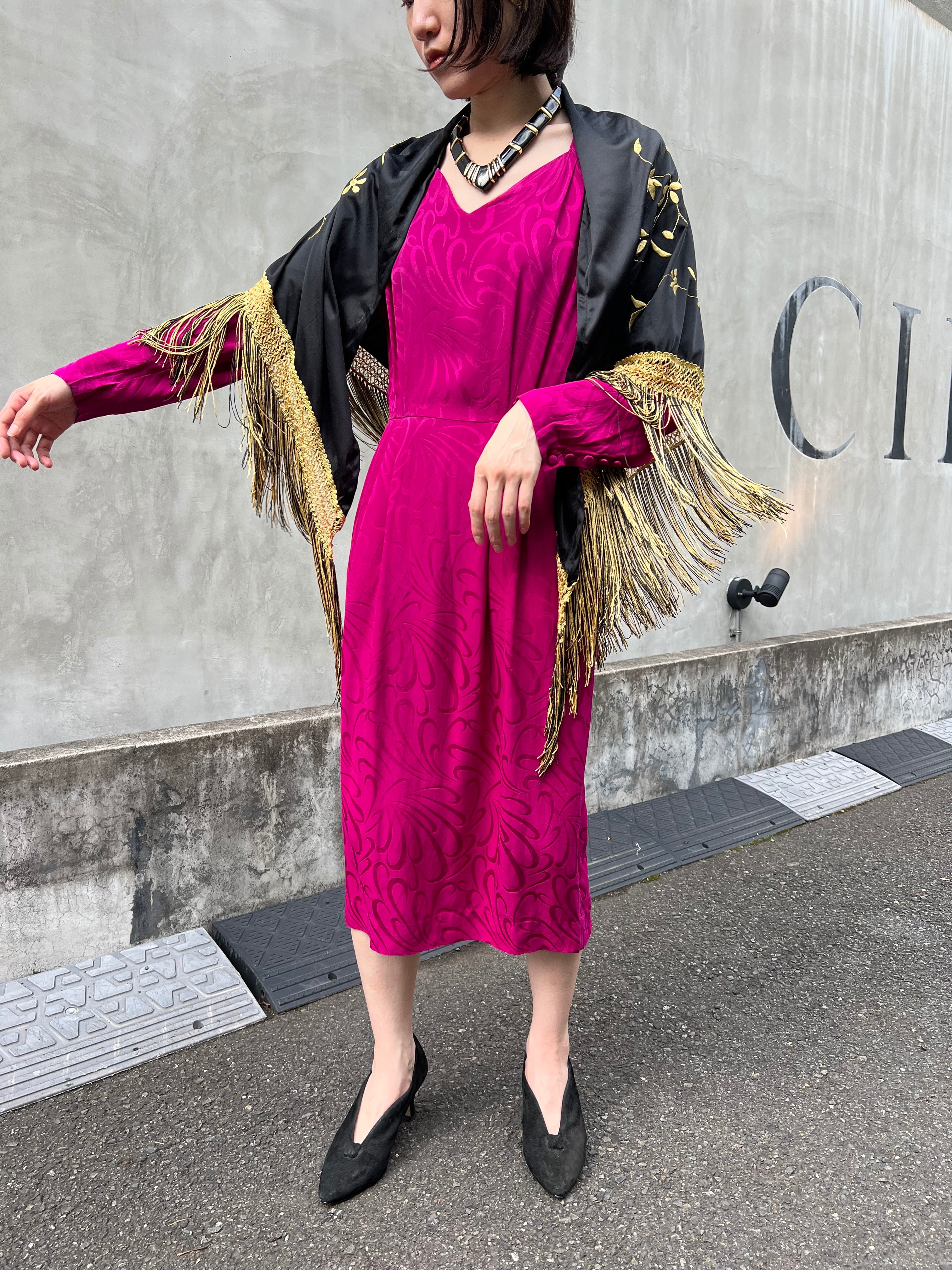80s violet pink silk dress ( ヴィンテージ バイオレット 80s violet pink silk dress ( ヴィンテージ バイオレット